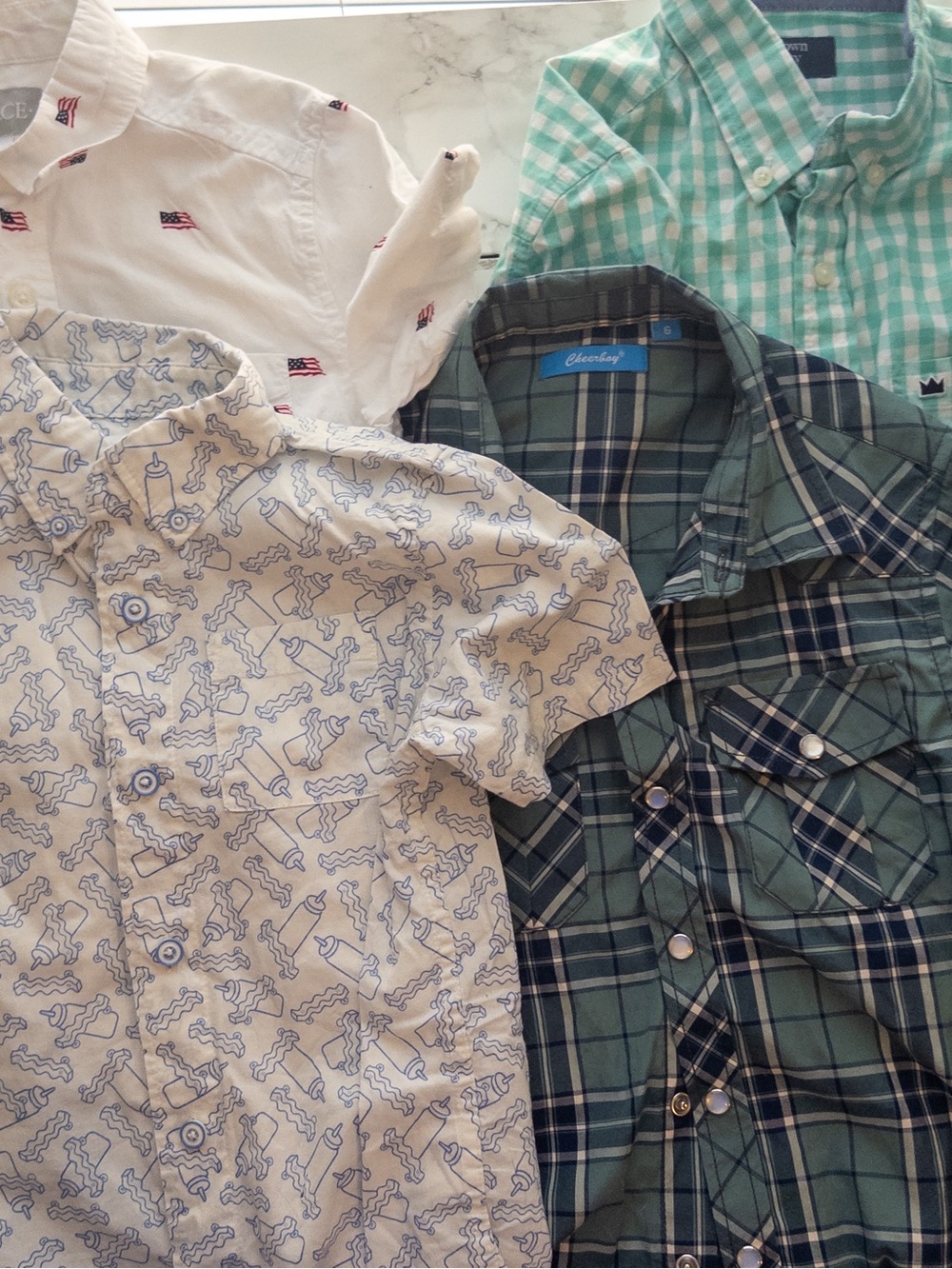 EUC lot of 4 button down shirts size S/7